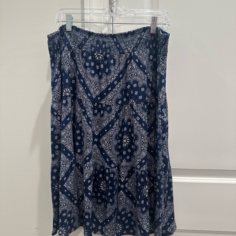 Navy Blue Paisley Women's Skirt